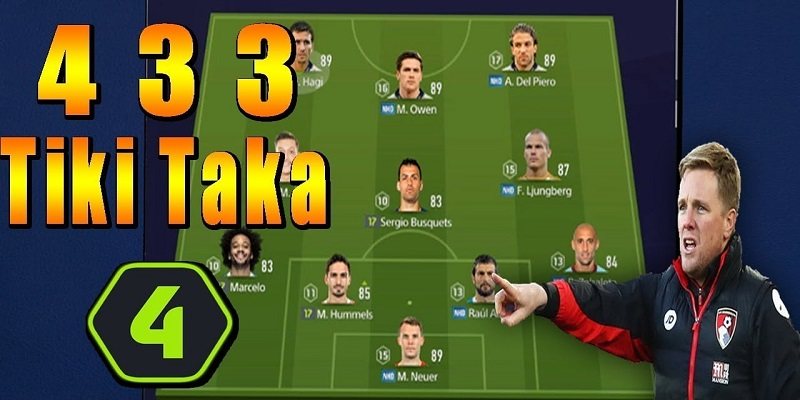 Đội hình hay được sử dụng để chơi Tiki Taka